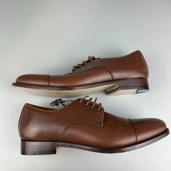 J. Crew Factory Leather Cap Toe Shoes in Brown Leather main image 4